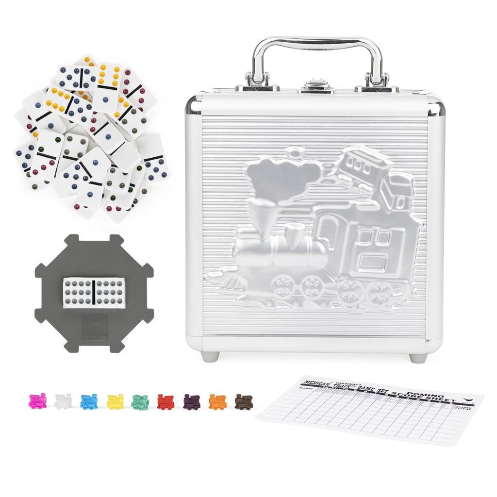 Game Cardinal Classics Dominoes Mexican Train in Aluminum Carry Case