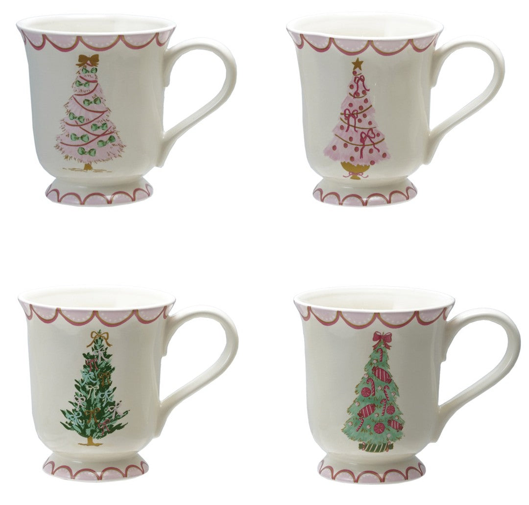 Holiday - Mug - Stoneware - Christmas Tree - 4 Colors - Sold Individually - 12oz