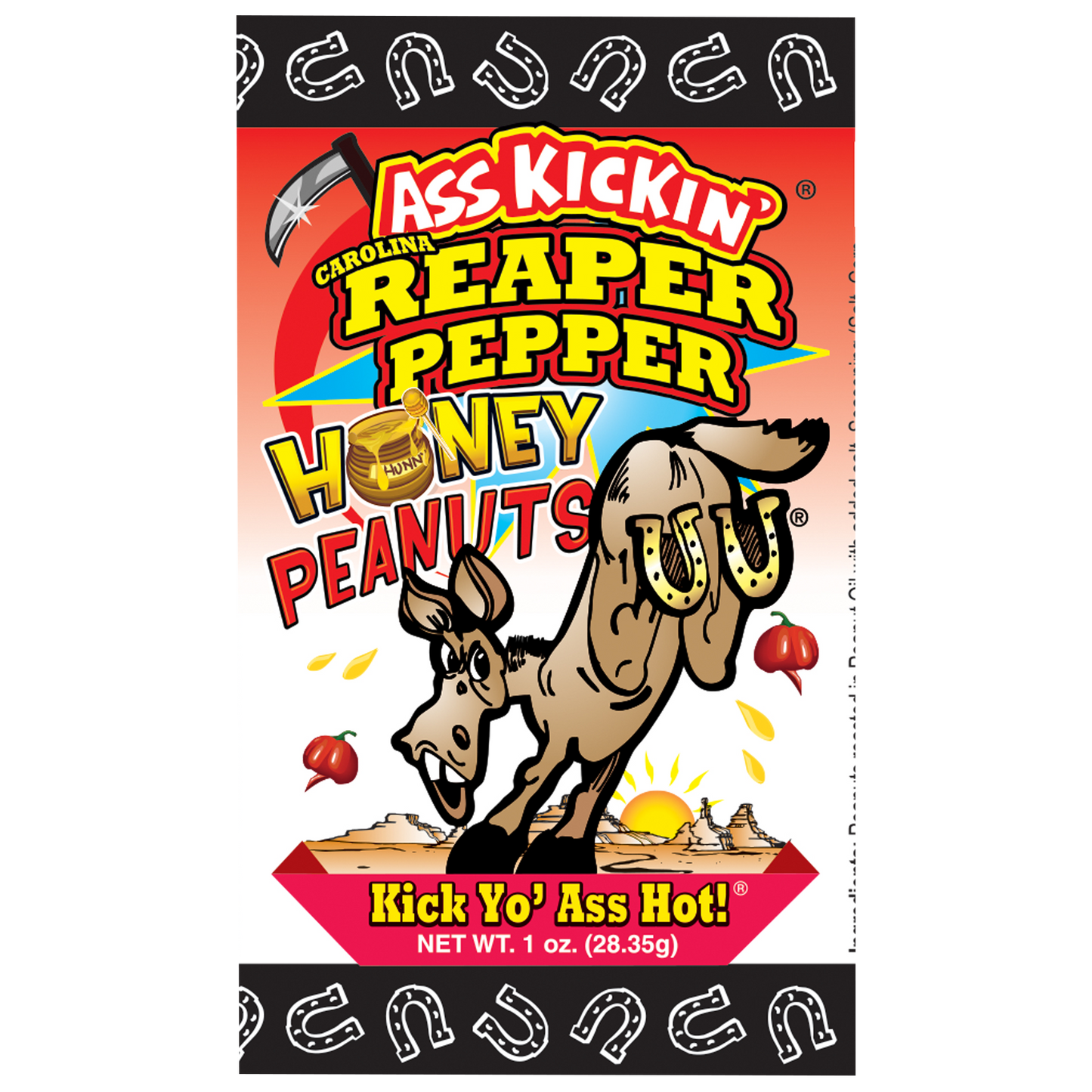 Ass Kickin’ Carolina Reaper Honey Peanuts 1 oz. Bag