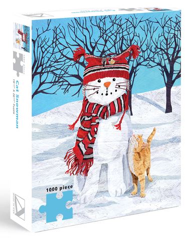 Holiday Puzzle 1000 Piece Cat Snowman