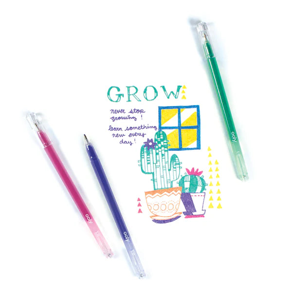Gel Pens Glitter Radiant Writers 1.0 mm Set Of 8
