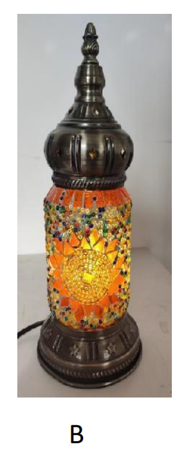 Mosaic Lamp Lantern 12" B