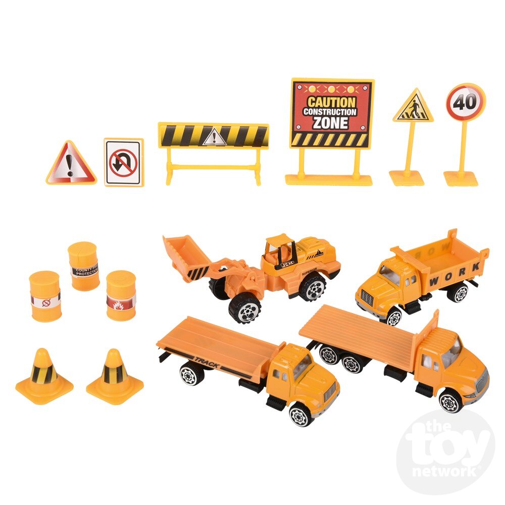 Diecast Play Set Construction 15 Piece