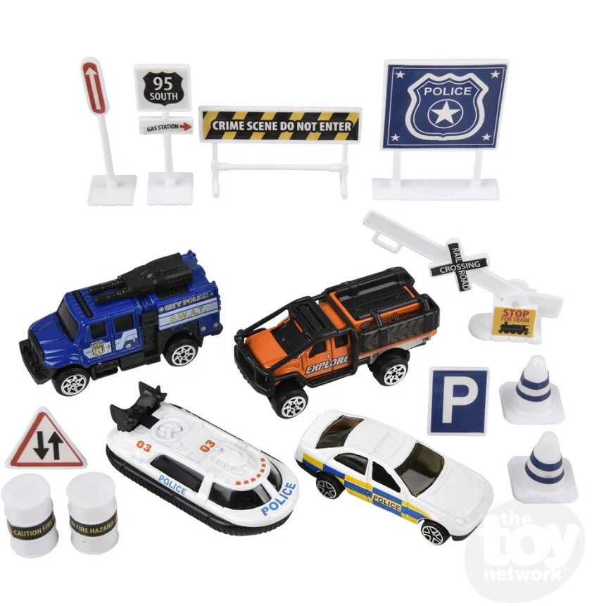 Diecast Play Set Police 15 Piece