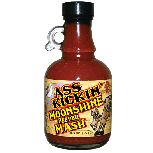 Barbecue Hot Sauce Ass Kickin Moonshine Pepper Mash