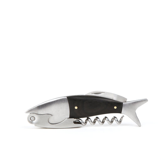 Wine Bottle Opener Waiters Corkscrew Fish Black