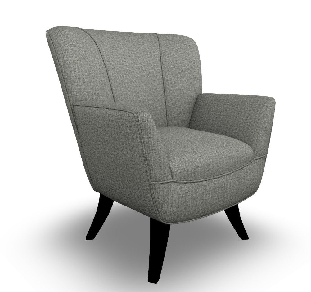 Bethany Accent Chair Granite Fabric & Espresso Finish Legs