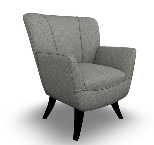 Bethany Accent Chair Granite Fabric & Espresso Finish Legs