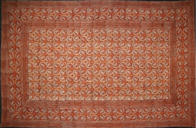 Tapestry Twin Size Dabu Vine Rust Red