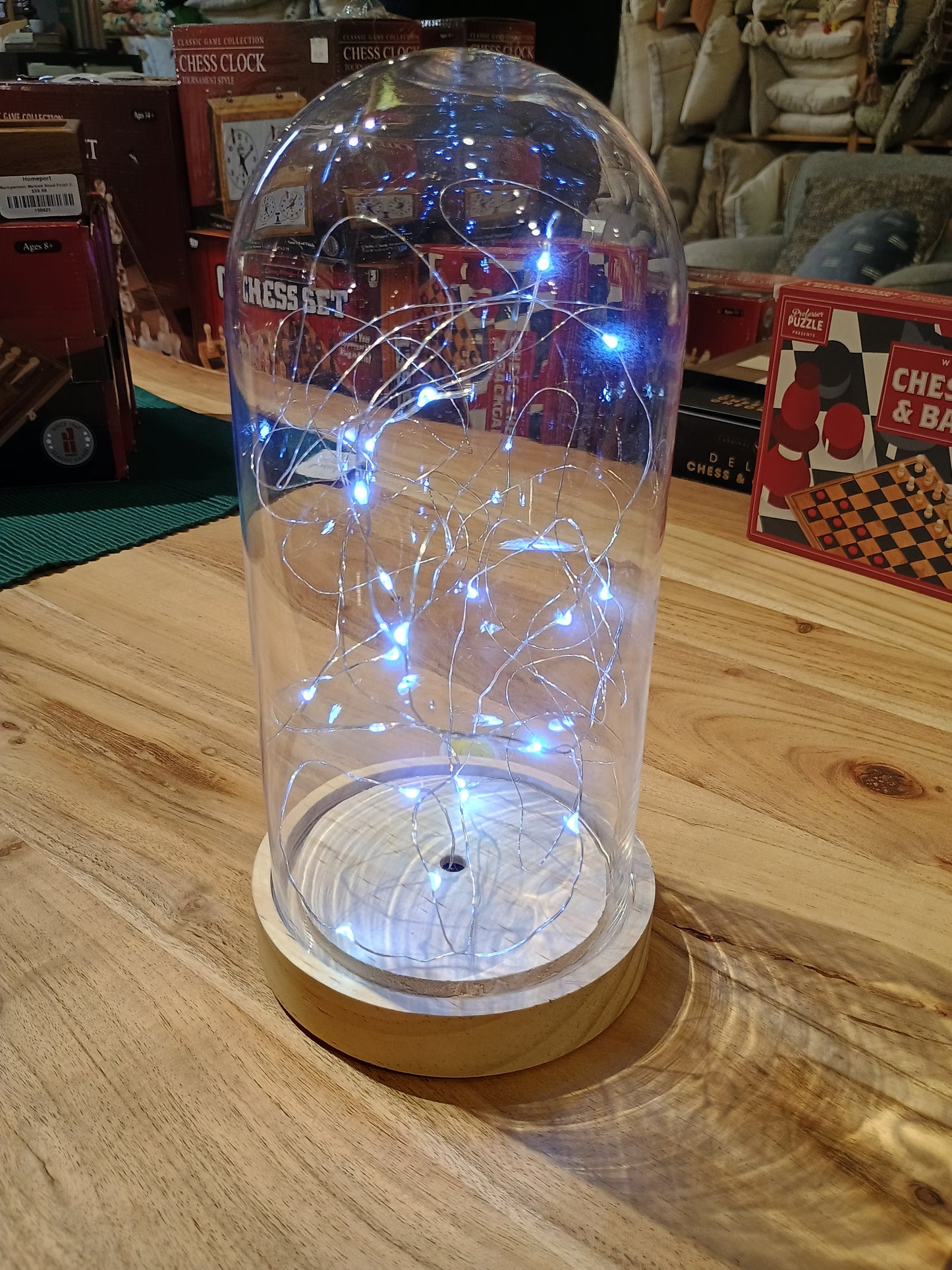 Glass Cloche with lights