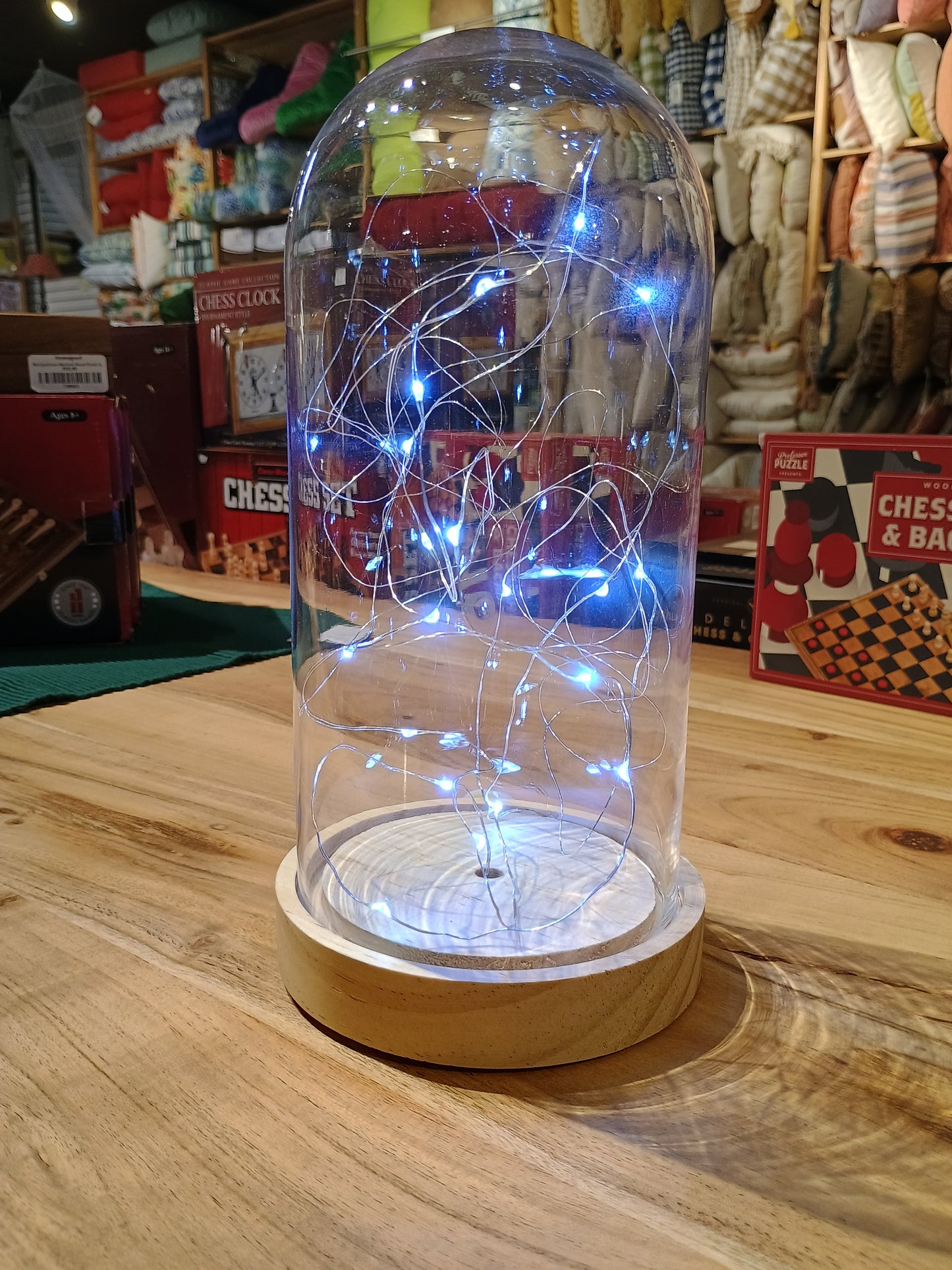 Glass Cloche with lights