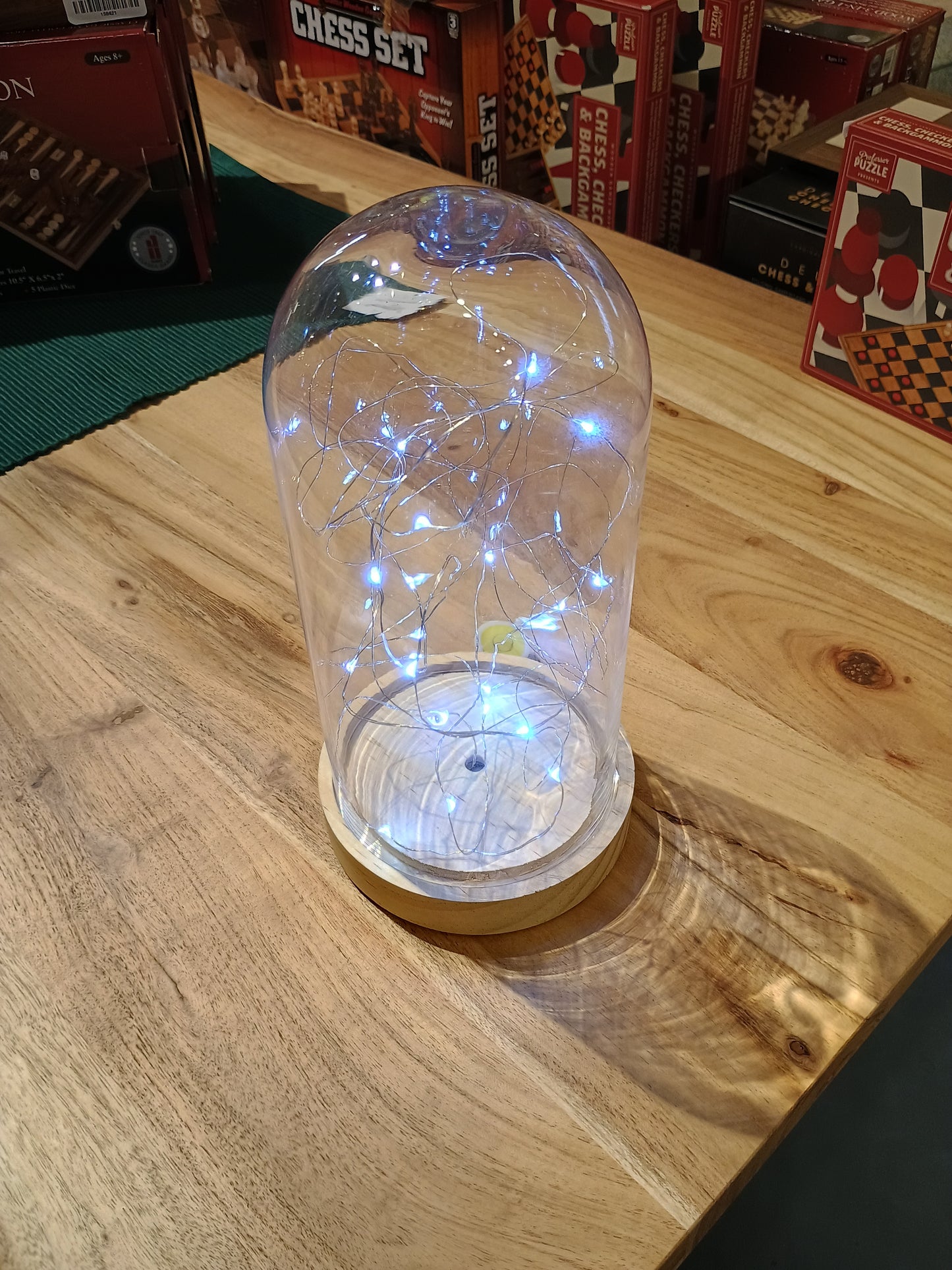 Glass Cloche with lights