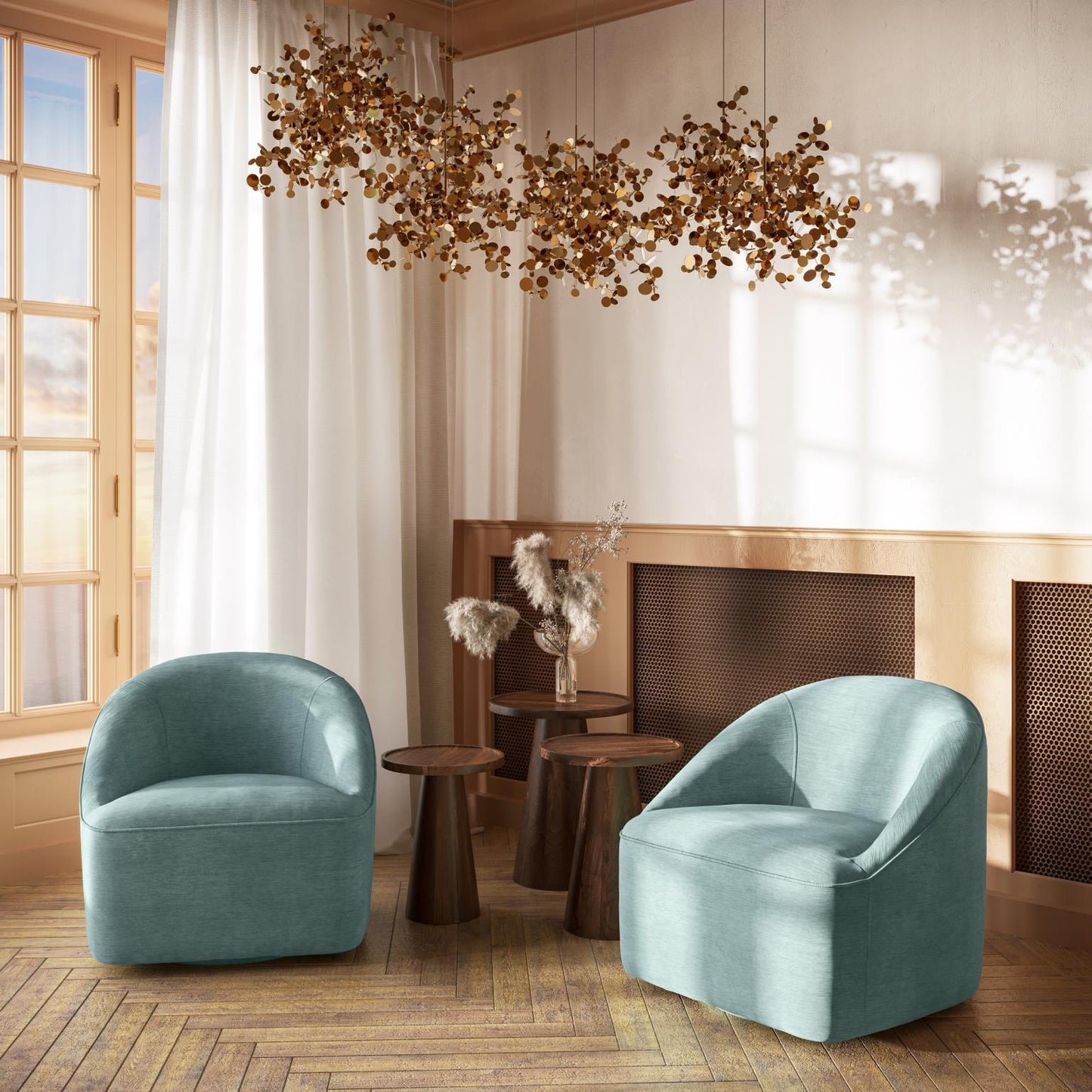 Lulu Swivel Accent Chair Teal