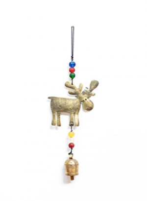 26" Moose with Beads and Bell Chime