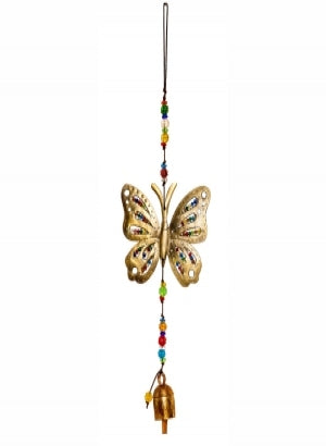 17" Butterfly Beaded Chime with Bell