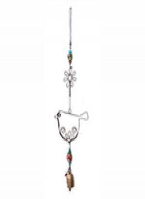 19" Coil Flower and Bird Chime with Bell