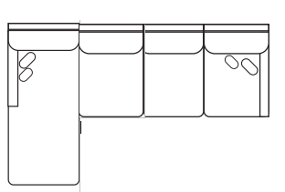 Trafton Sectional Chofa Configuration with Armless Chair Rust Leather CH (LAF) + AC + LS (RAF)