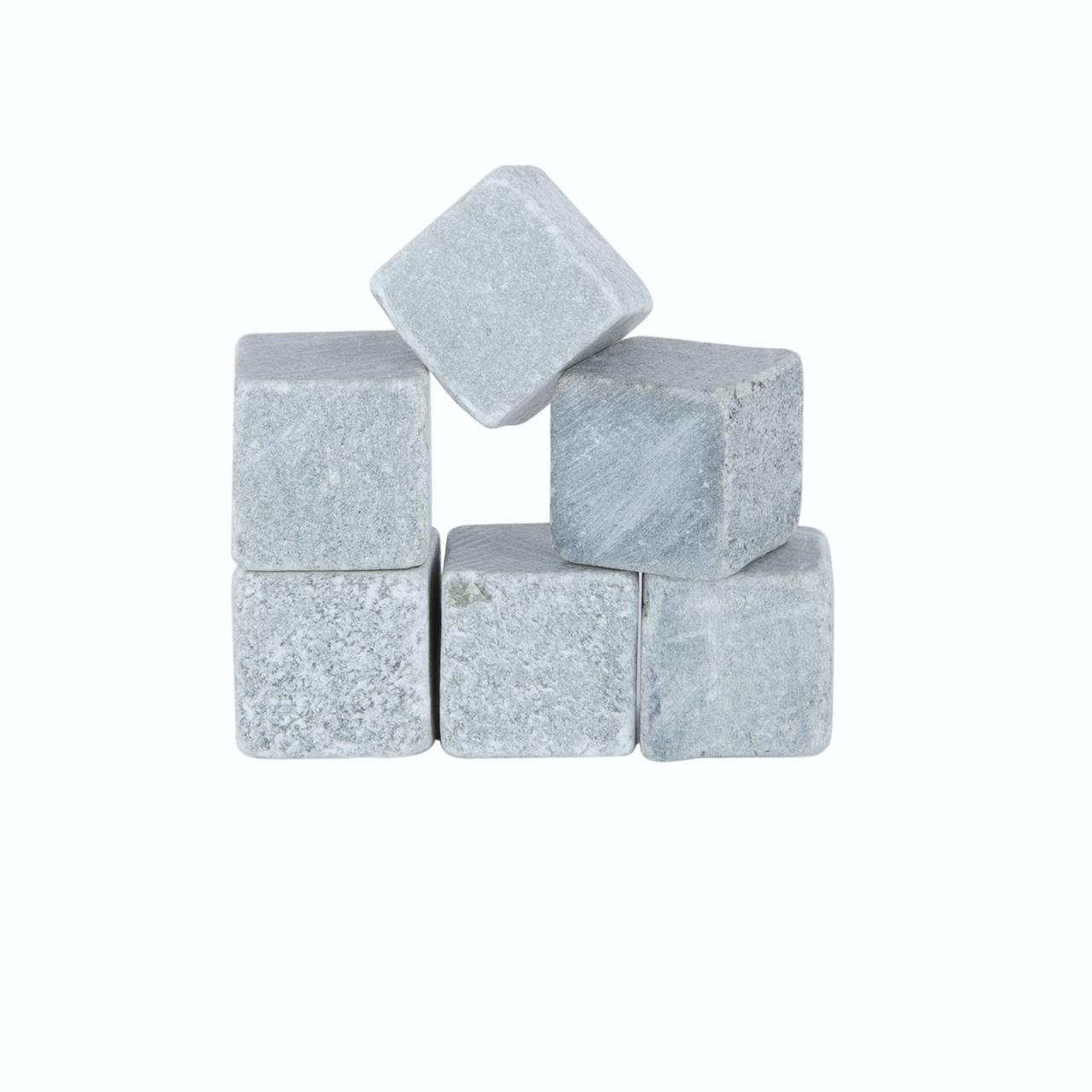 Whiskey Stones - Soapstone Cubes Glacier Rocks 6 Piece Box