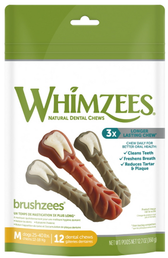 Dog Treat - Whimzees Toothbrush Dental Chew Medium