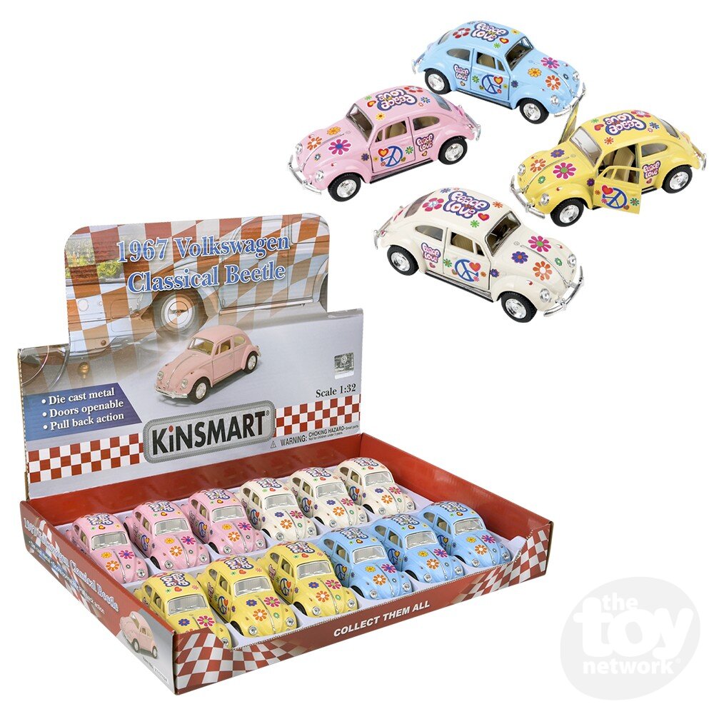 Diecast Pullback - VW Beetle - Flower Power - 5"