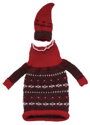 Bottle Topper Knit Fabric Hat & Sweater Set
