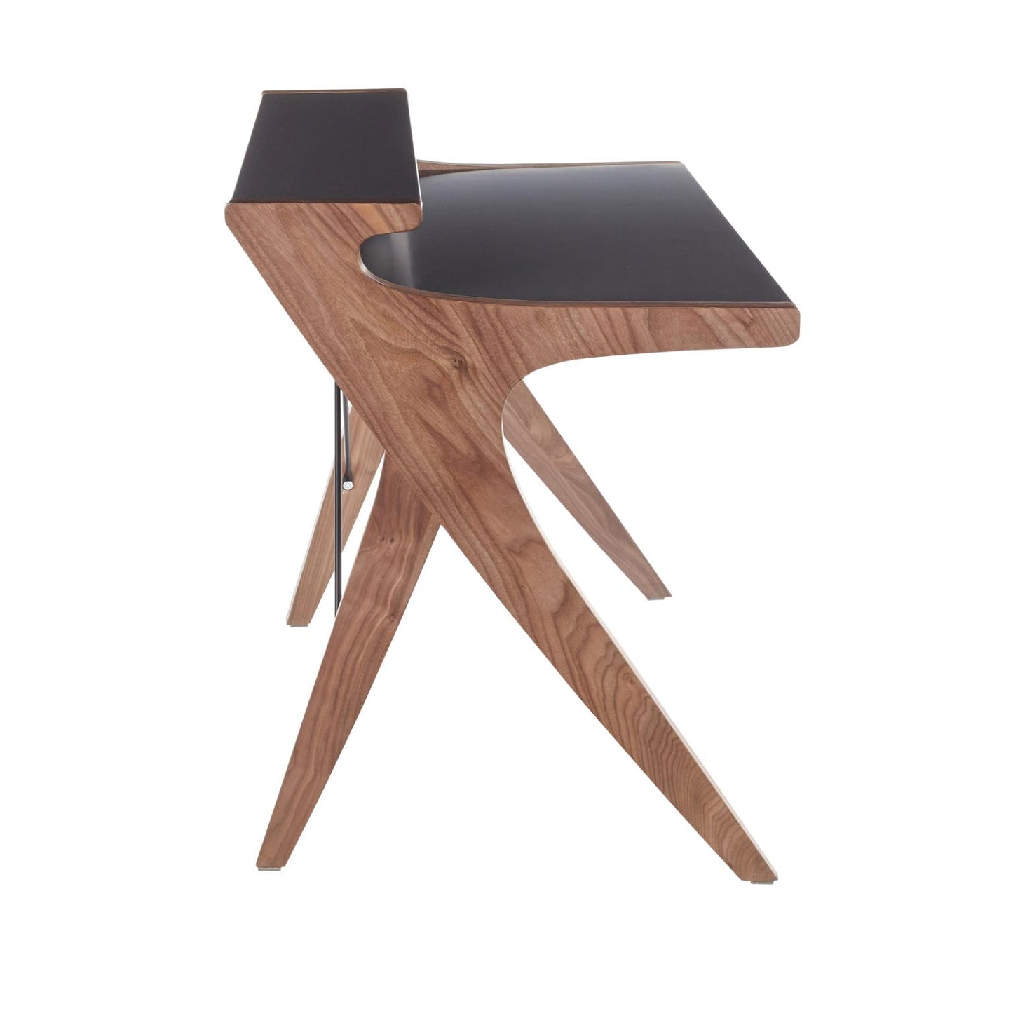 Archer Contemporary Desk in Walnut Wood with Grey Wood Top