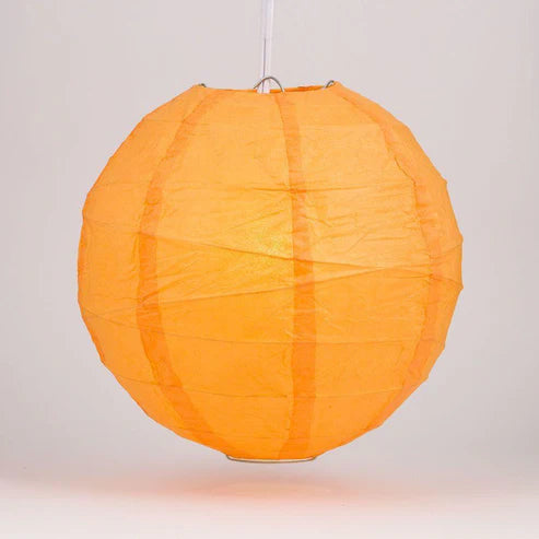 Paper Lantern Irregular Ribbed 16" Color Orange