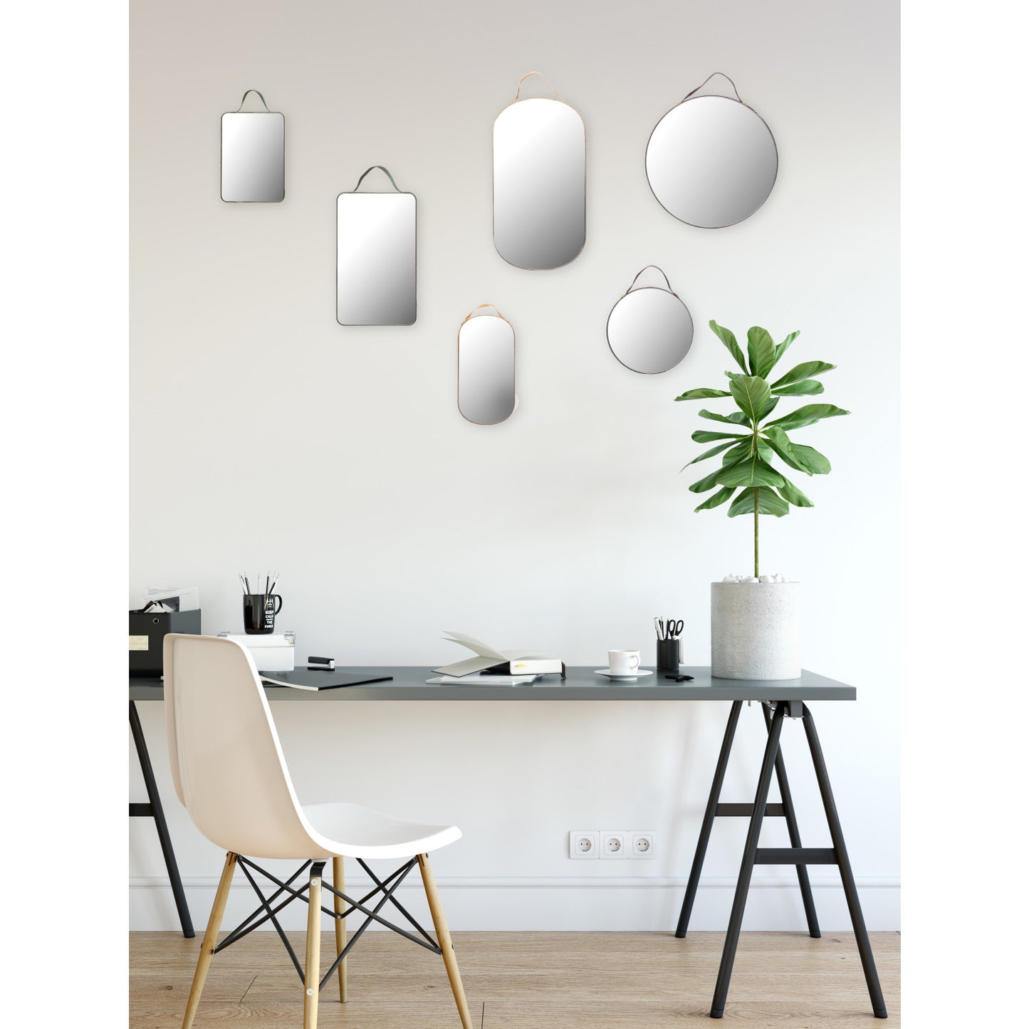 Wall Mirror Velvet Edge & Hanger