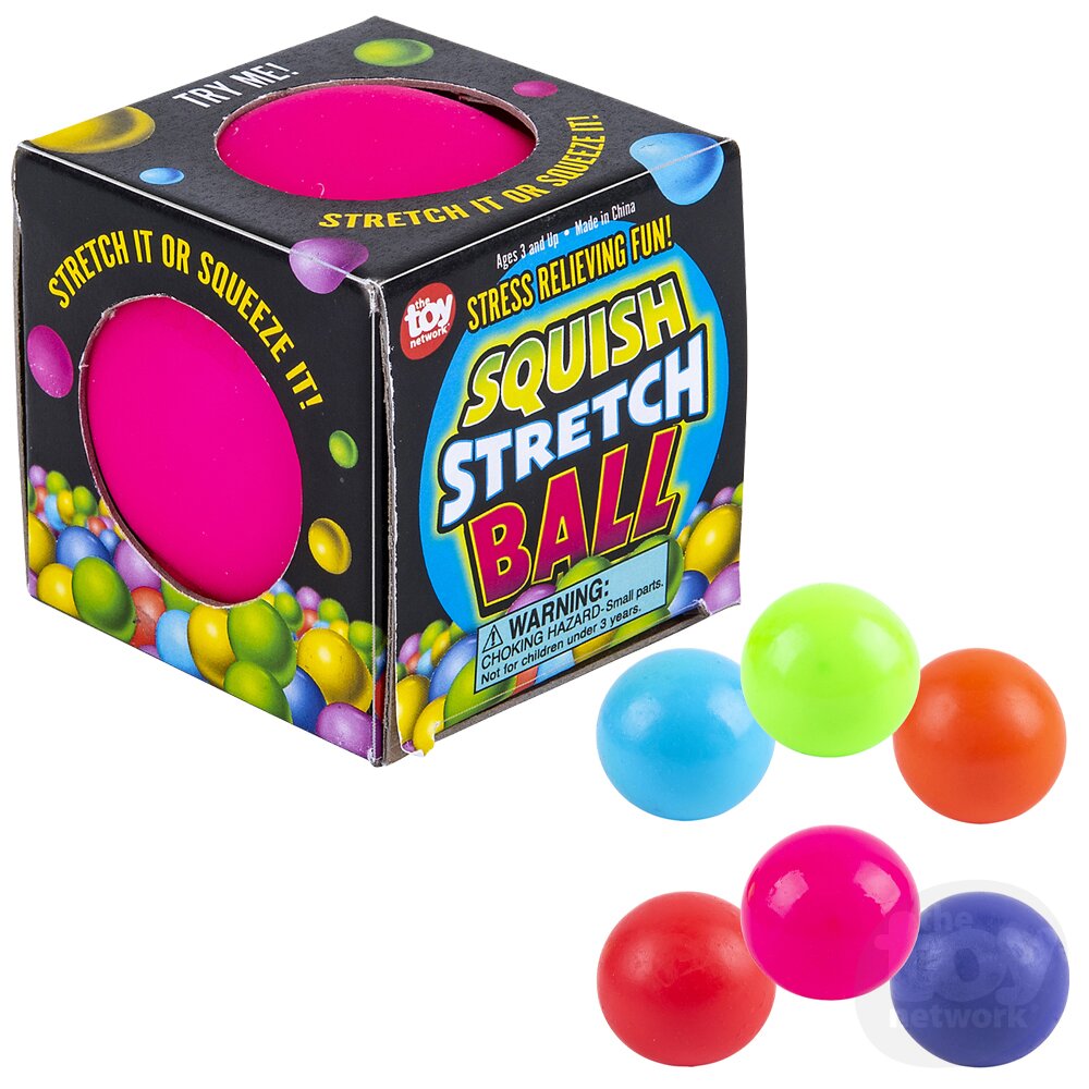 Squish Stretch Gummi Ball Assorted Colors 2.5" (Sold Individually)