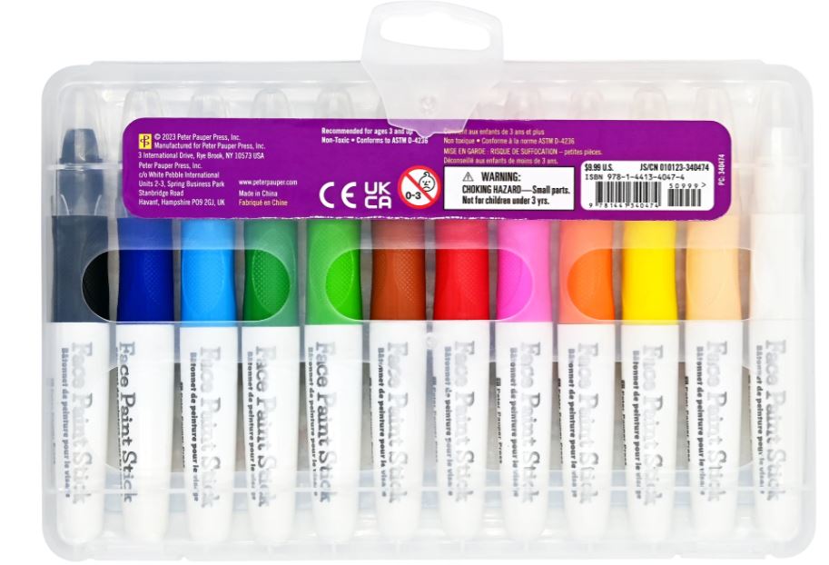 Junior Face Painting Sticks 12 Bright Colors