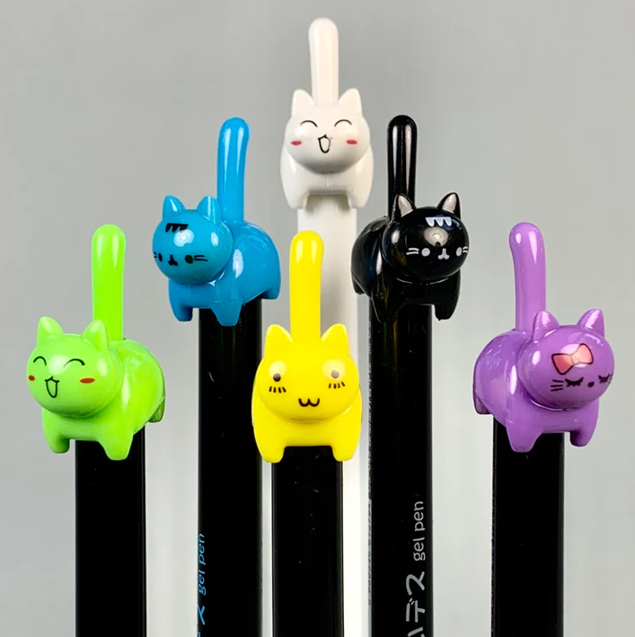 Gel Pen Cat Tail Retractable (Sold Individually)