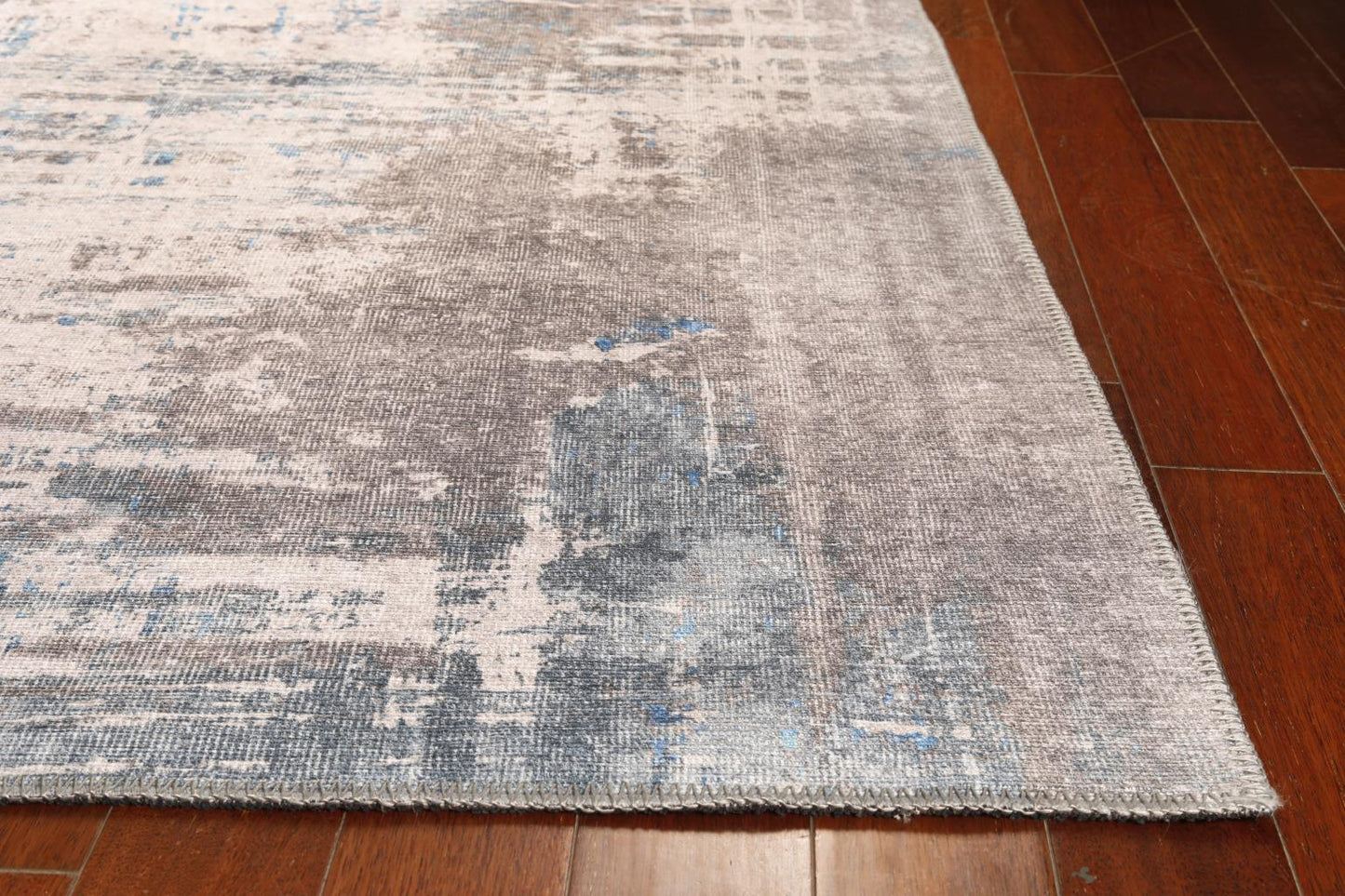 London Elements Grey/Blue Washable Rug Runner 2'6" x 7'6"
