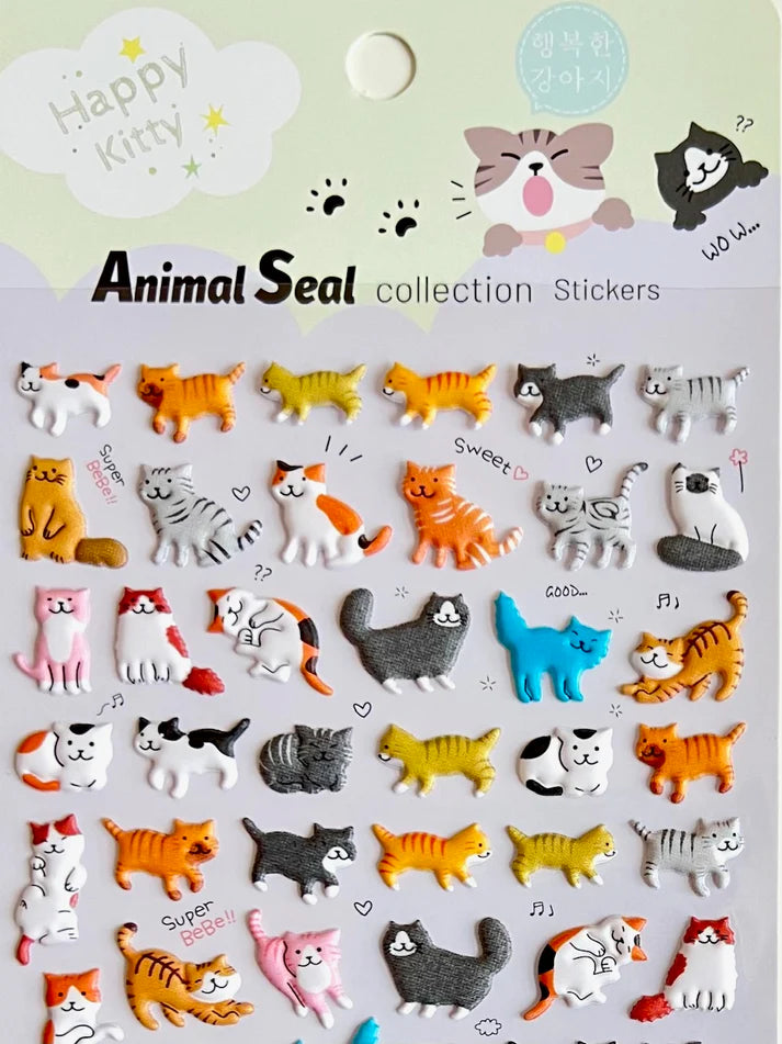 Stickers Kitten Puffy