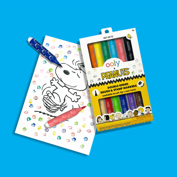 Ooly x Peanuts Double Ended Brush & Stamp Markers