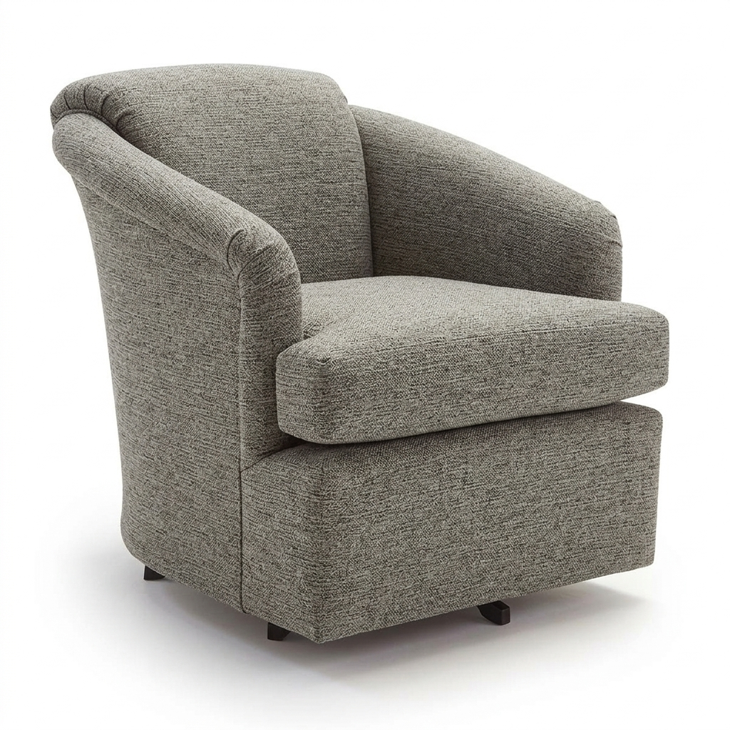 Cassie Swivel Glider Smoke Fabric