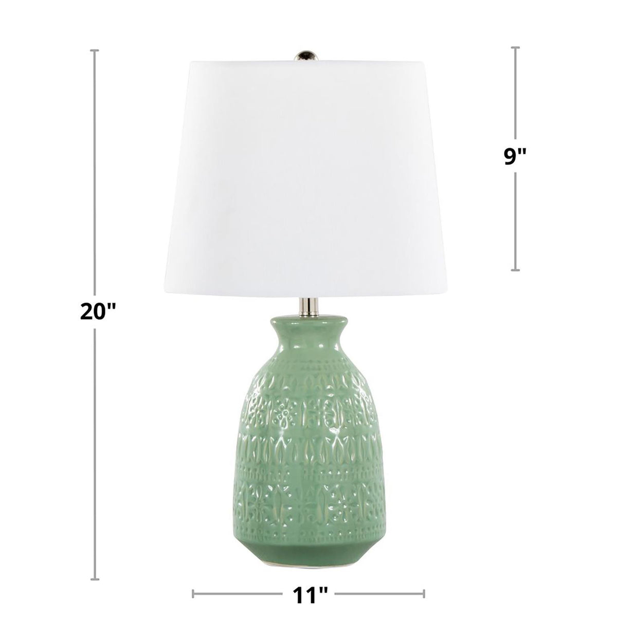 Claudia 20" Contemporary Ceramic Accent Lamp in Eggshell
