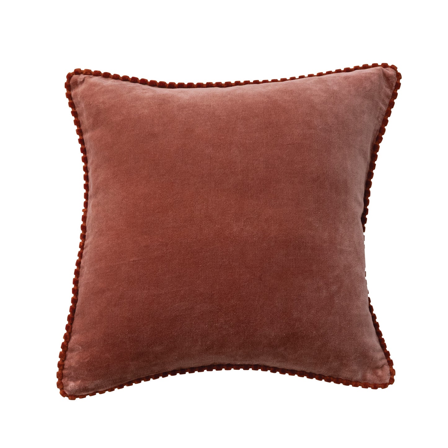 Pillow Lumbar Cotton Velvet Apricot & Pink 18" Square