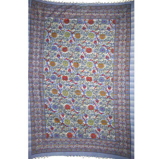 Tapestry Full Size Overprint Madras Sunflower Blue