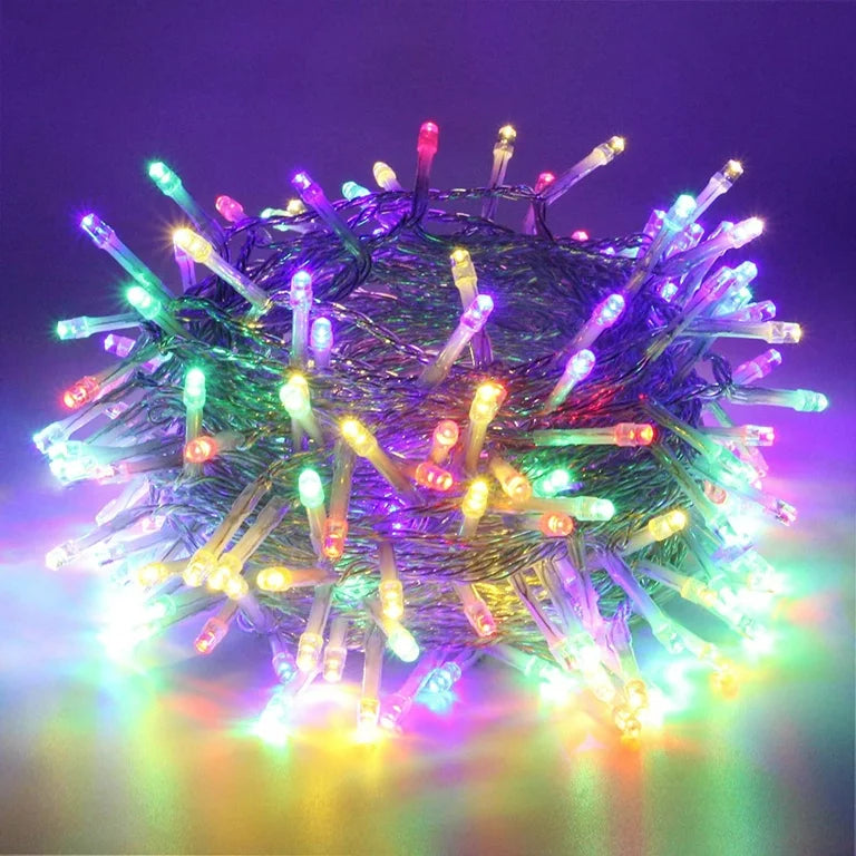 String Light - Multi Color 100 LED Clear String Plug