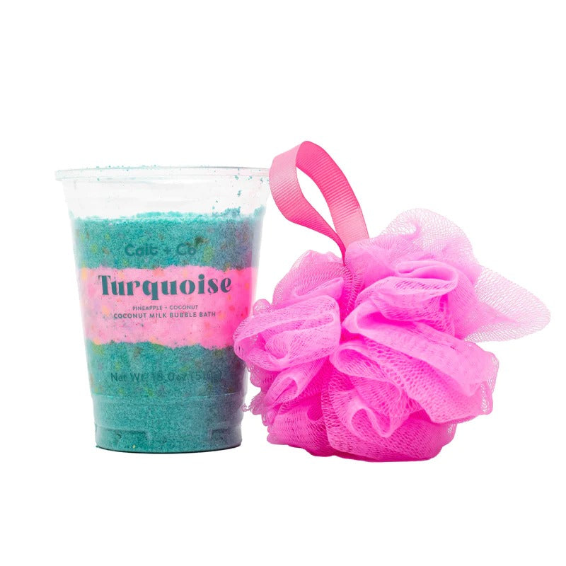 Gem Milkshake - Turquoise (Bubble Bath and Loofah)