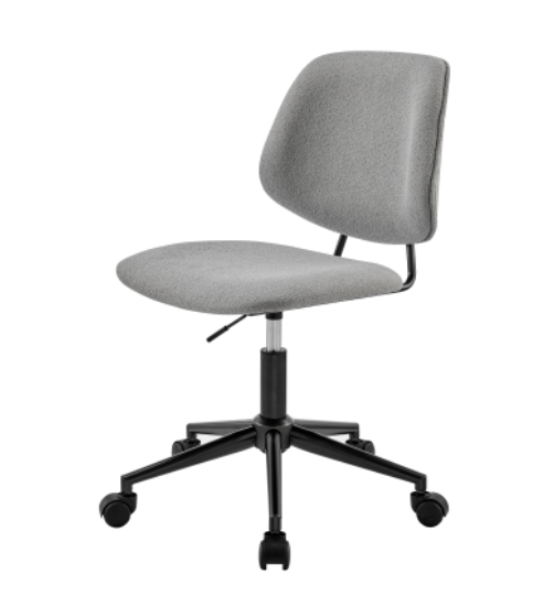 Noah KD Fabric Swivel Office Chair Fuzzy Gray