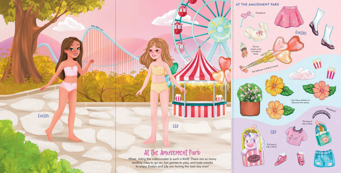 Sticker Doll Dress Up Book Vacation