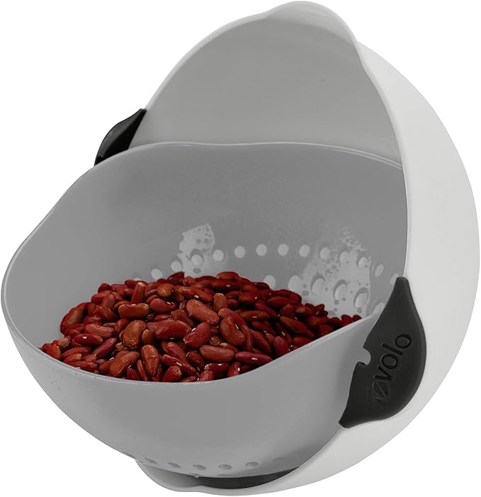 Colander Strainer - Soak N' Strain With Bowl 3qt - Gray