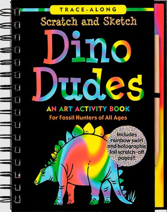 Scratch And Sketch Trace Along Activity Book Dino Dudes