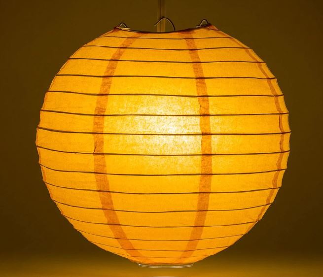 String Lights Paper Lanterns Set of 10 4" Round Orange
