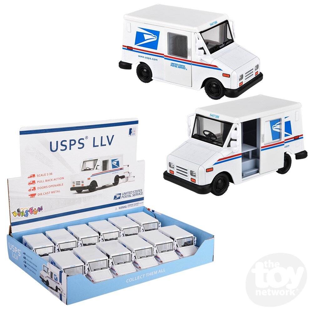 Diecast Pullback - Mail Carrier Truck USPS - 5" - Sold Individually