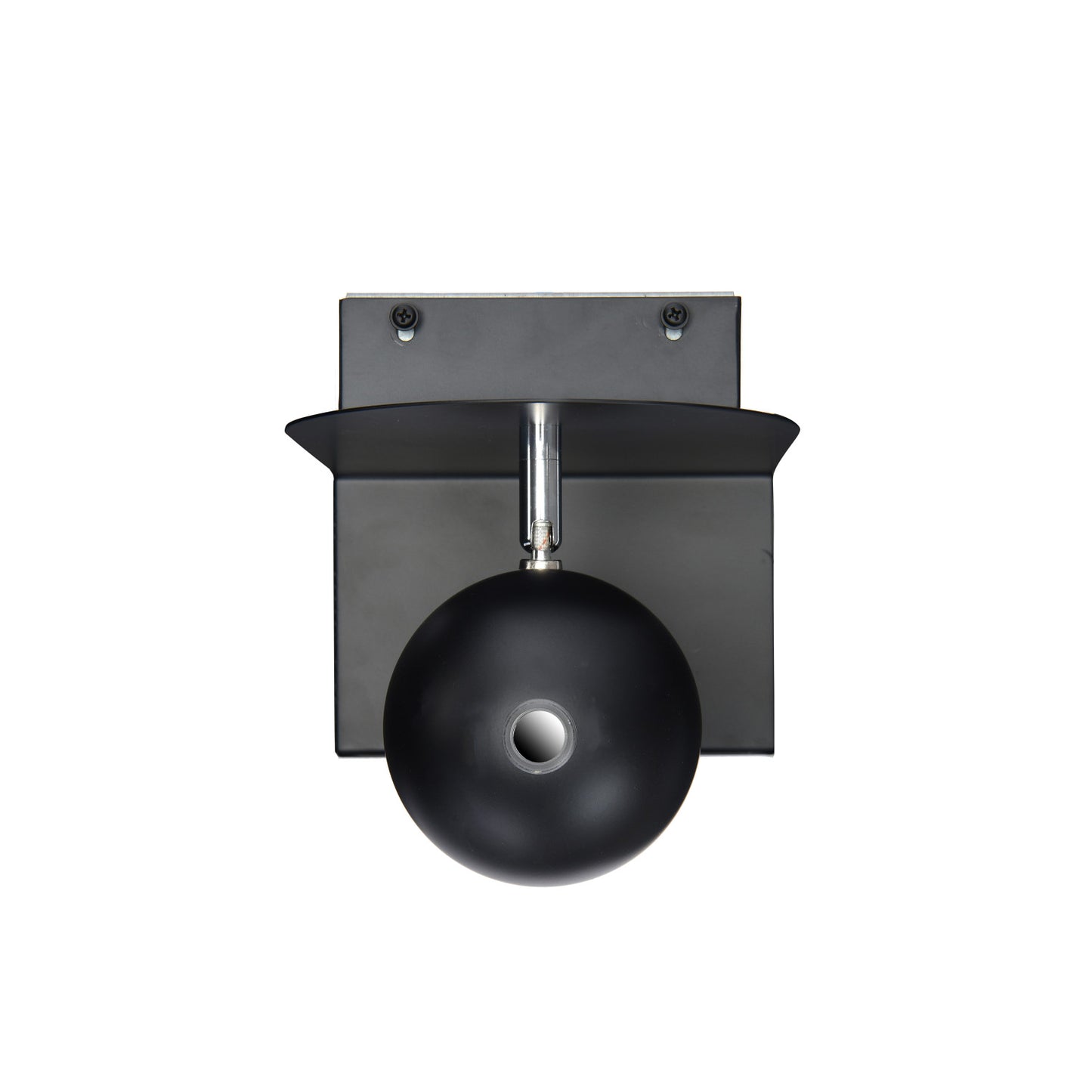 Lamp Wall Sconce With Shelf and USB Port Black Metal