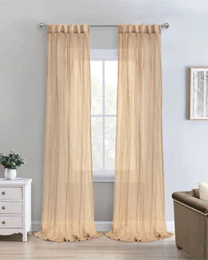 Nathan Window Panel Light Filtering Faux Linen with Chenille Stripes 52" x 63"