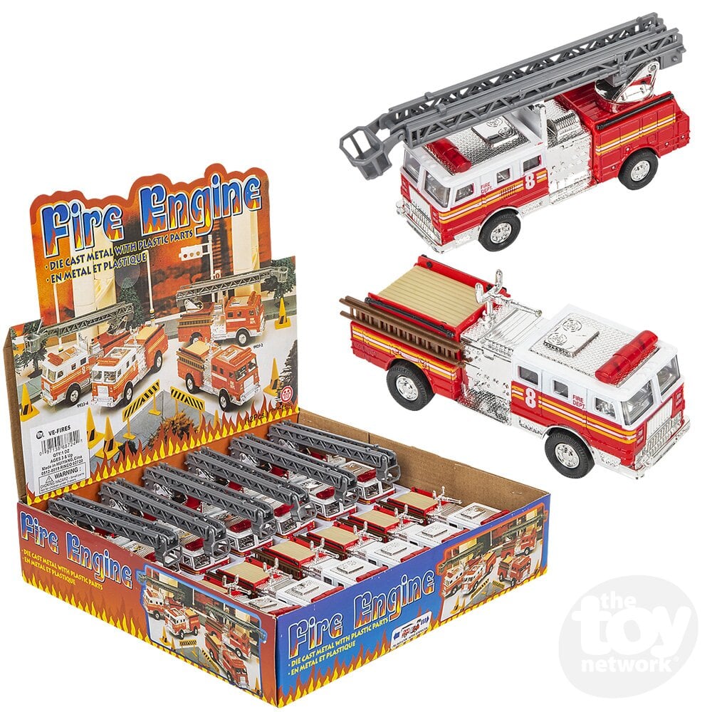 Diecast Pullback Firetruck 5.5" (Sold Individually)