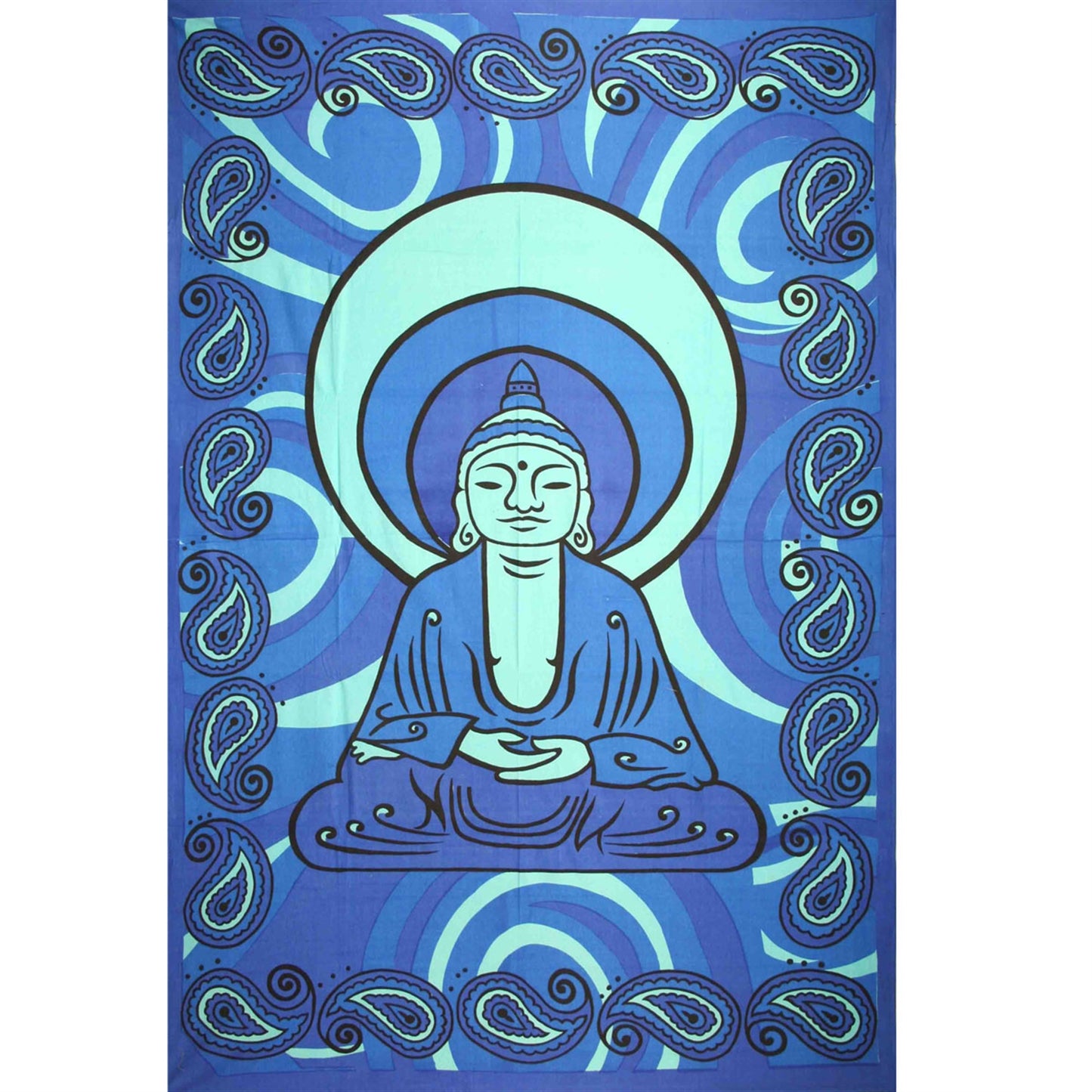 Tapestry Single Size Bubba Buddah Blue & Aqua